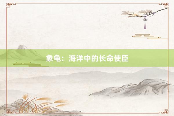 象龟：海洋中的长命使臣